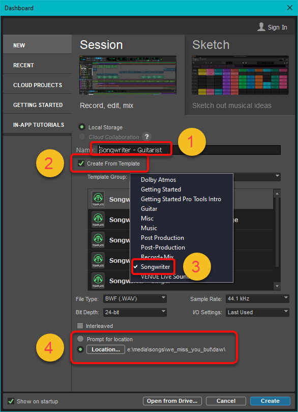 Creating A Session From A Template