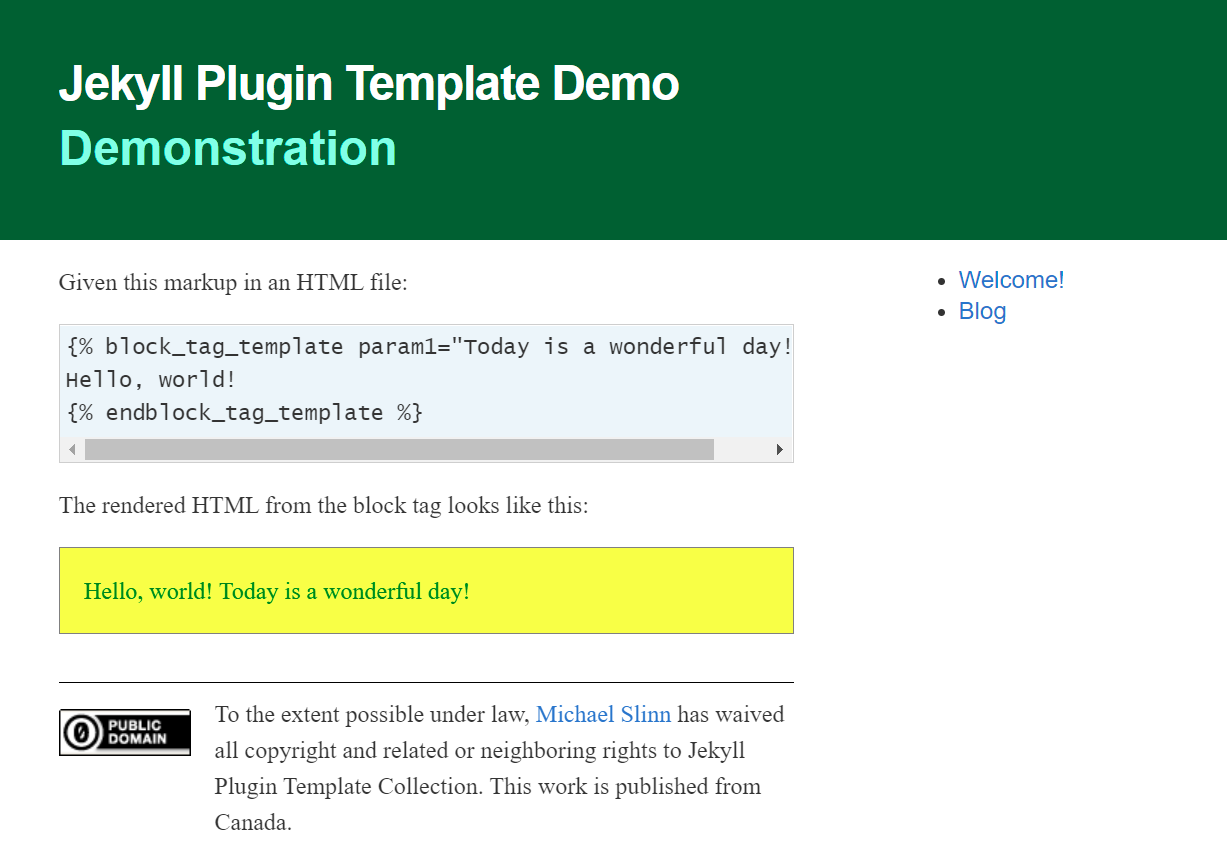 Jekyll Plugin Template Collection