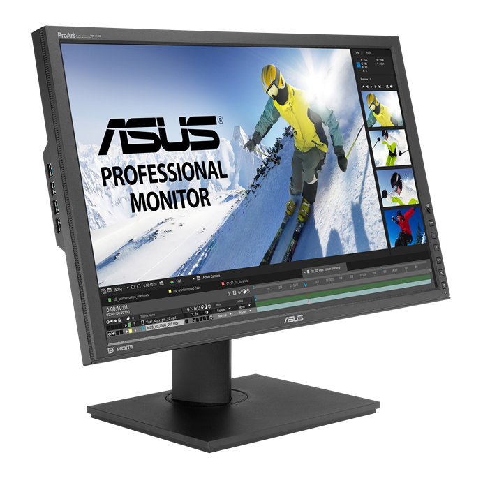 ASUS ProArt Display PA248Q video monitor<br>with 4 USB 3 type A connectors on the side
