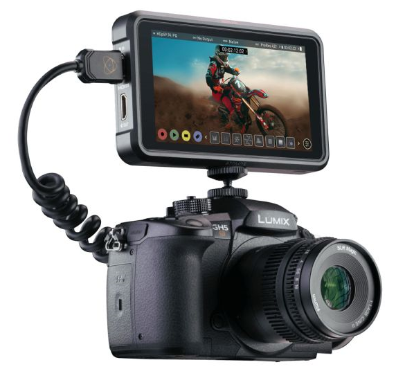 Atomos Ninja V attached to a camera