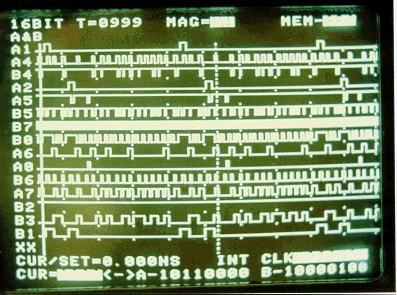 
    Tracking down a bug on the Dolch logic analyser often meant attaching probes to some chips and studying the rising and falling edges of the waveforms.
    We also decided where to put trim capacitors according to the voltage ‘bounce’ shown on the scope.
    